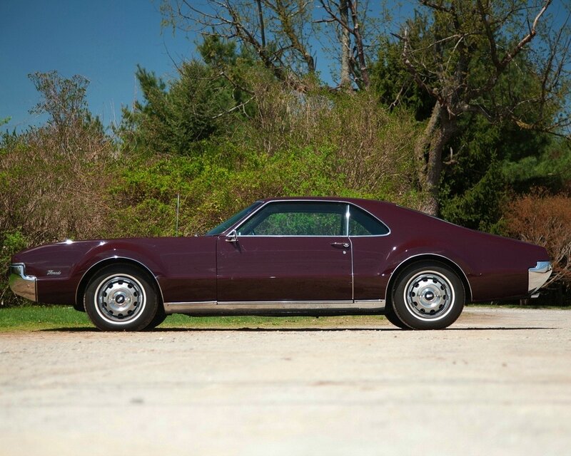 Maroon Classic Car — Serene, Afternoon, Photograph, Trees, Gravel