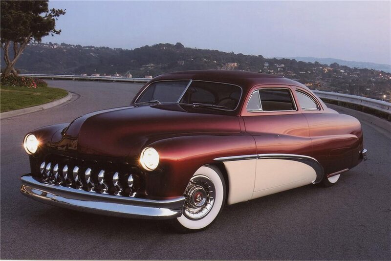 Maroon Classic Car — Serene, Sunset