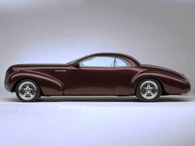 Maroon classic car side profile