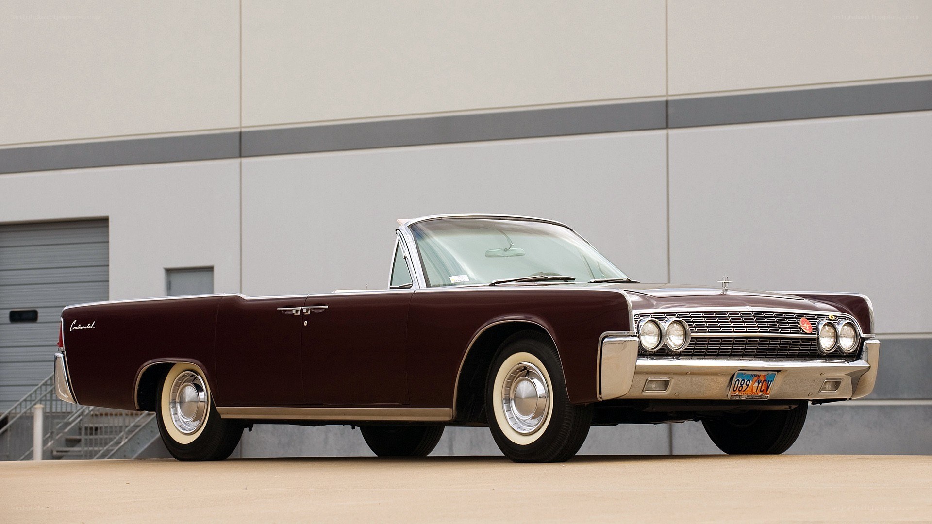 Maroon classic convertible car