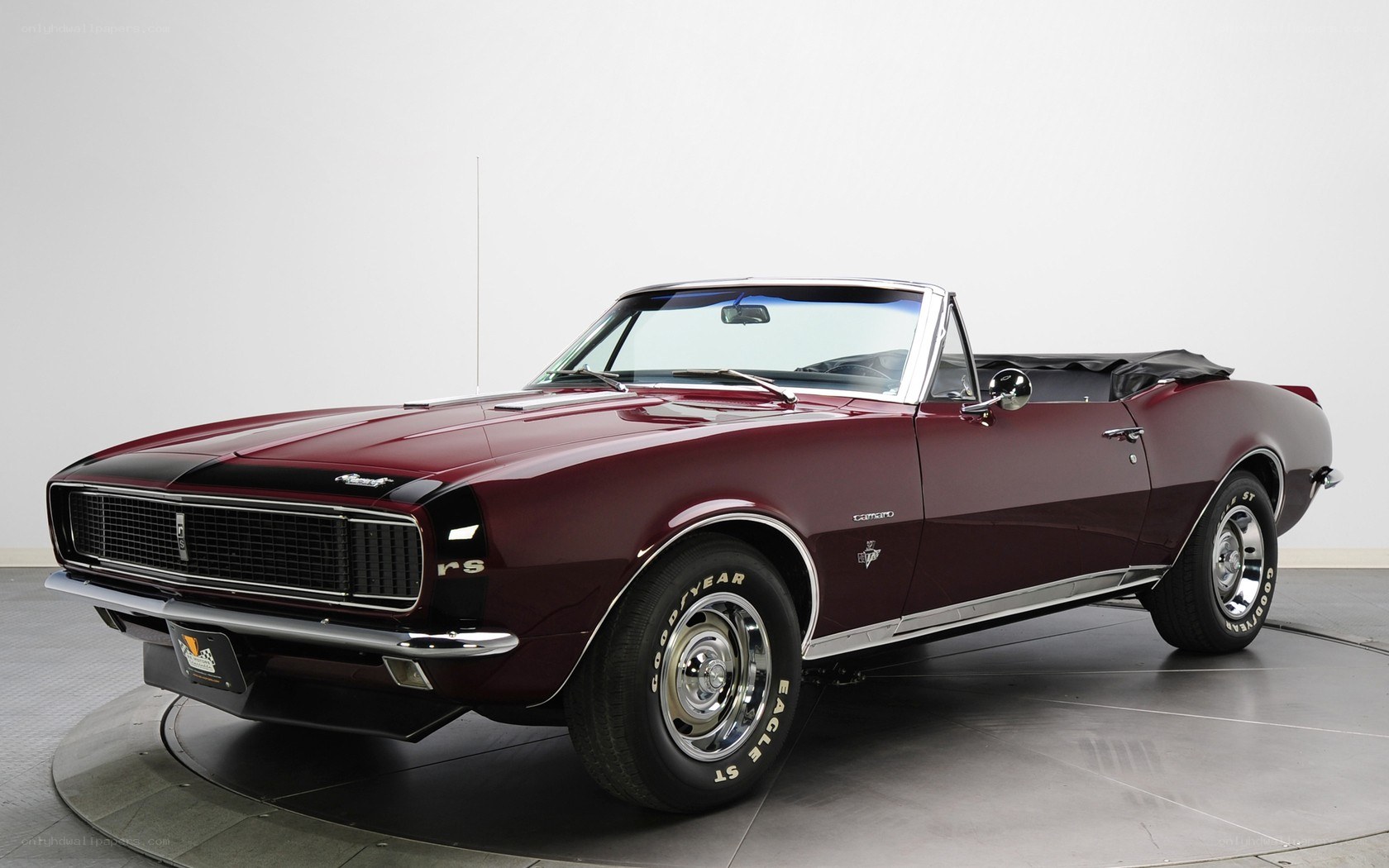 Maroon classic convertible car