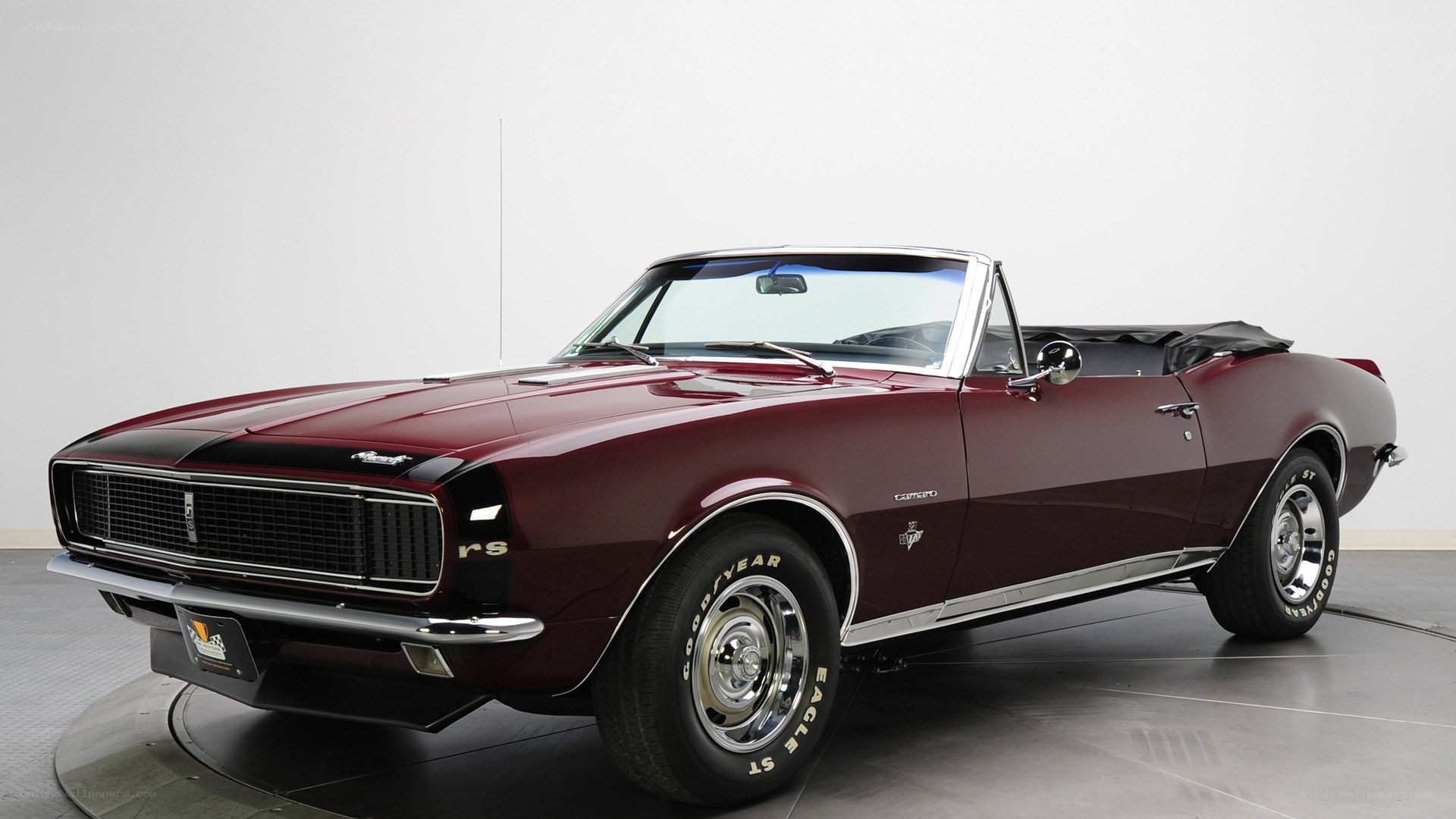 Maroon classic convertible car