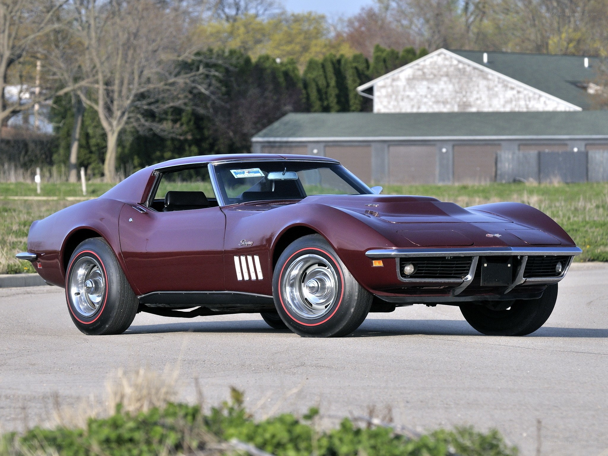 Maroon classic Corvette