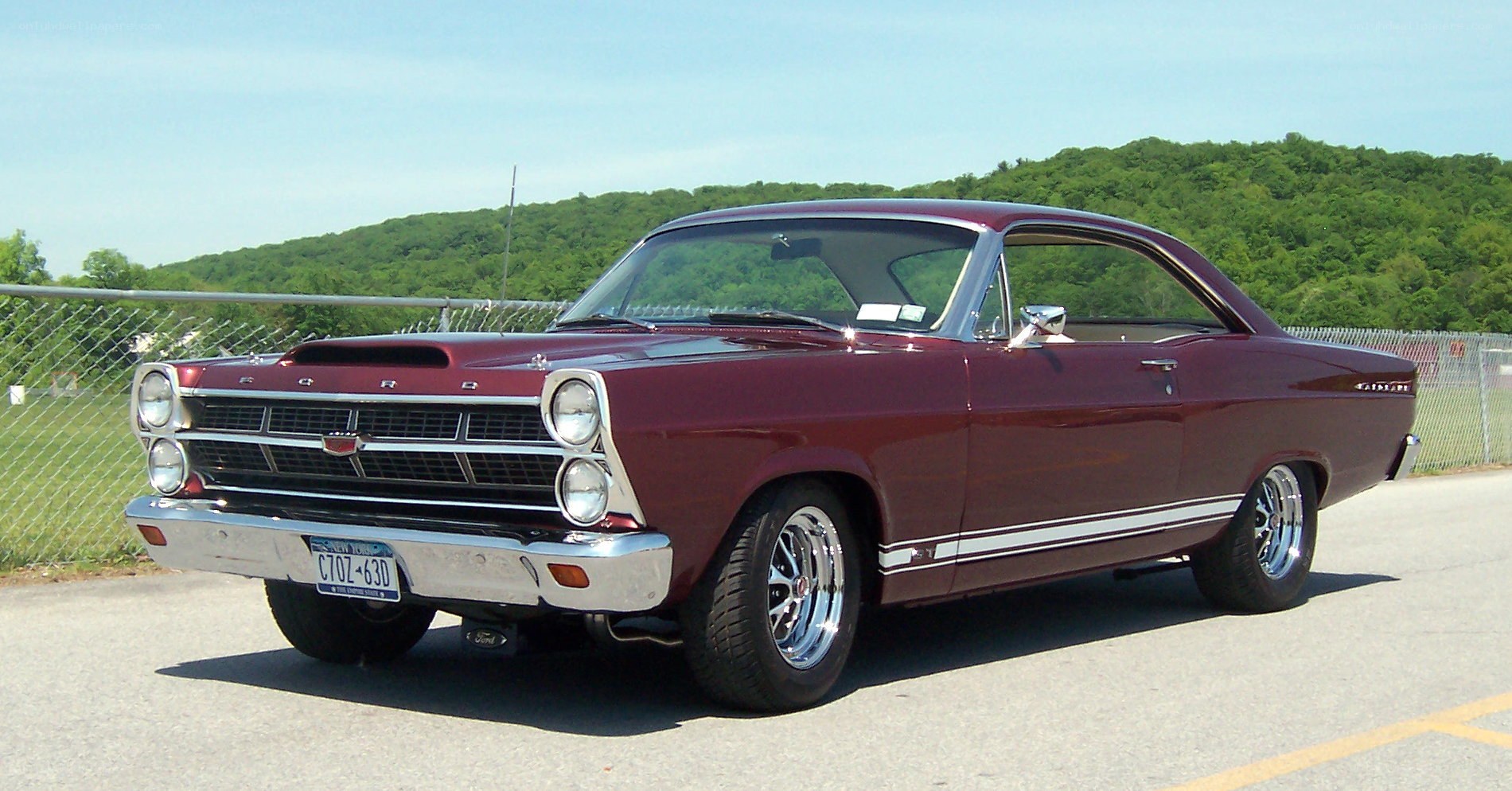 Maroon classic Ford Galaxie