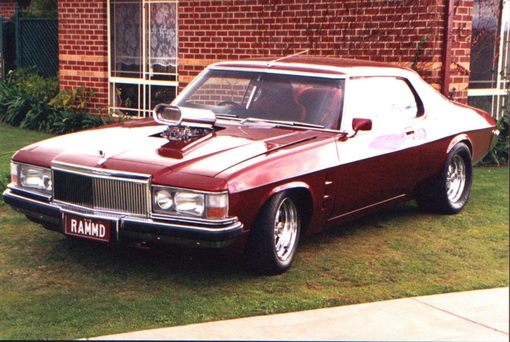 Maroon classic muscle car