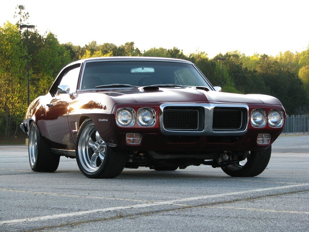 maroon classic muscle car