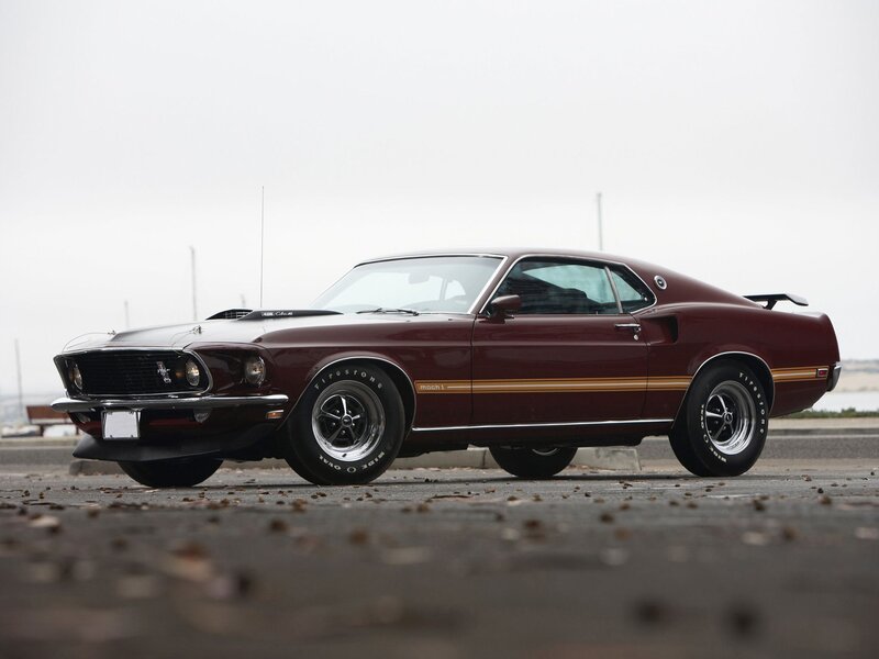 Maroon classic muscle car