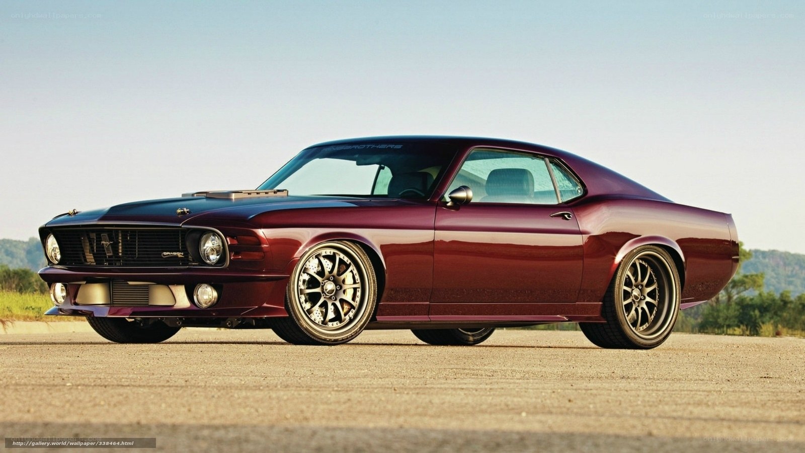 maroon classic muscle car