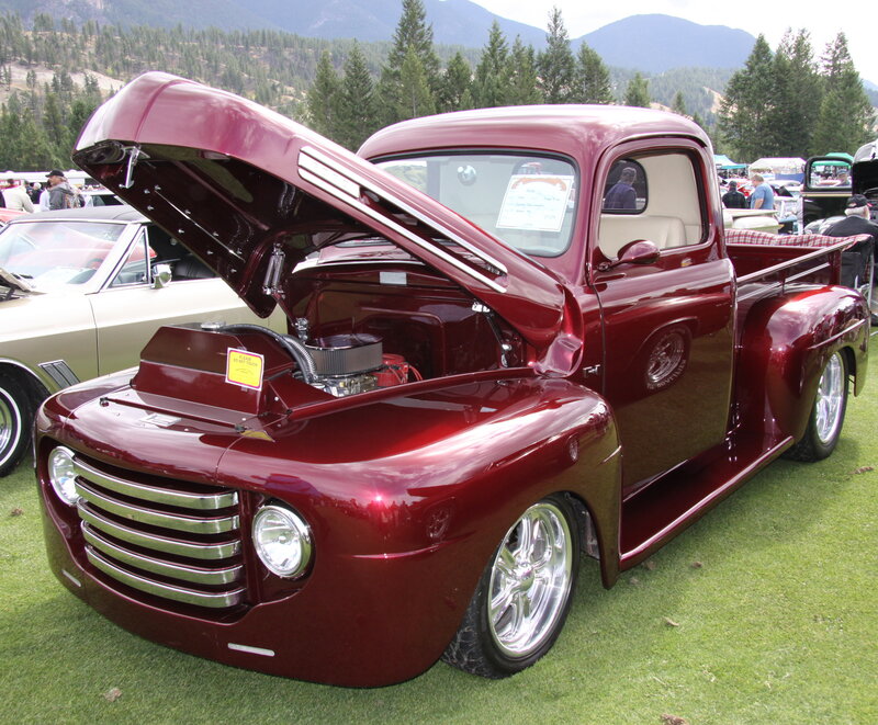 Maroon Classic Pickup Truck — Outdoor