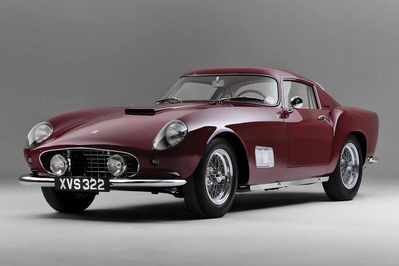 Maroon classic sports car