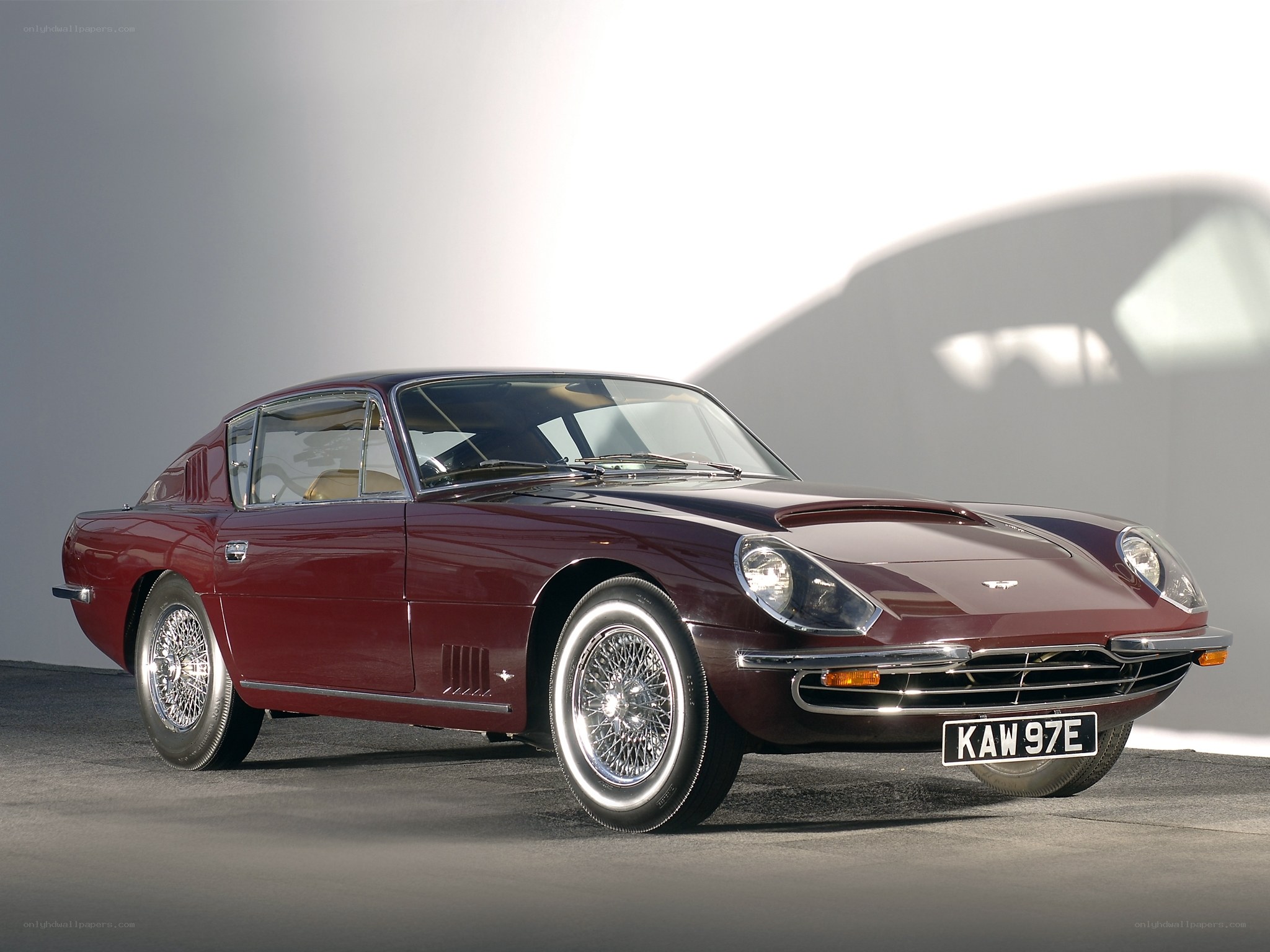 Maroon classic sports car