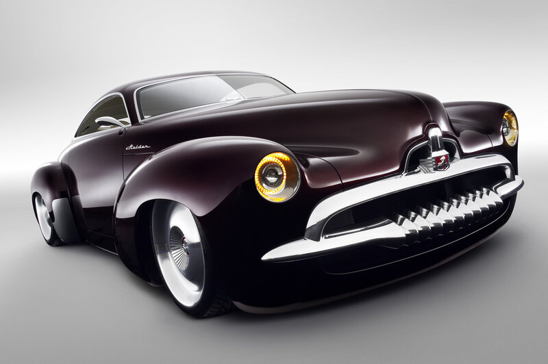 Maroon Concept Car — Dramatic, 3d Render, Chrome Grille