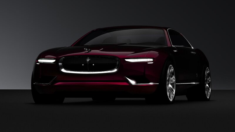 Maroon Concept Car — Dramatic, 3d Render, Headlights