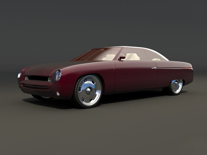 Maroon Concept Car — Neutral, 3d Render