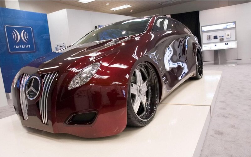 Maroon Concept Car — Neutral, Photograph, Display Stand