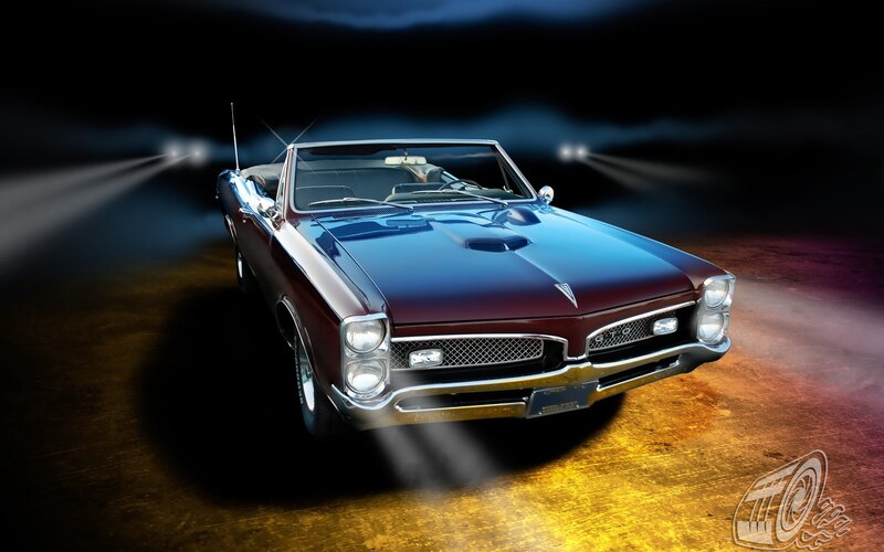 Maroon Convertible Car — Dramatic, Night