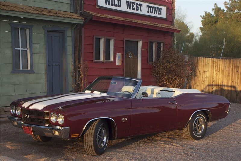Maroon Convertible Car — Dramatic
