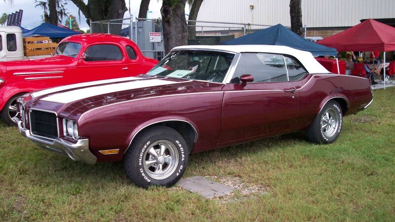 Maroon Convertible Car — Outdoor