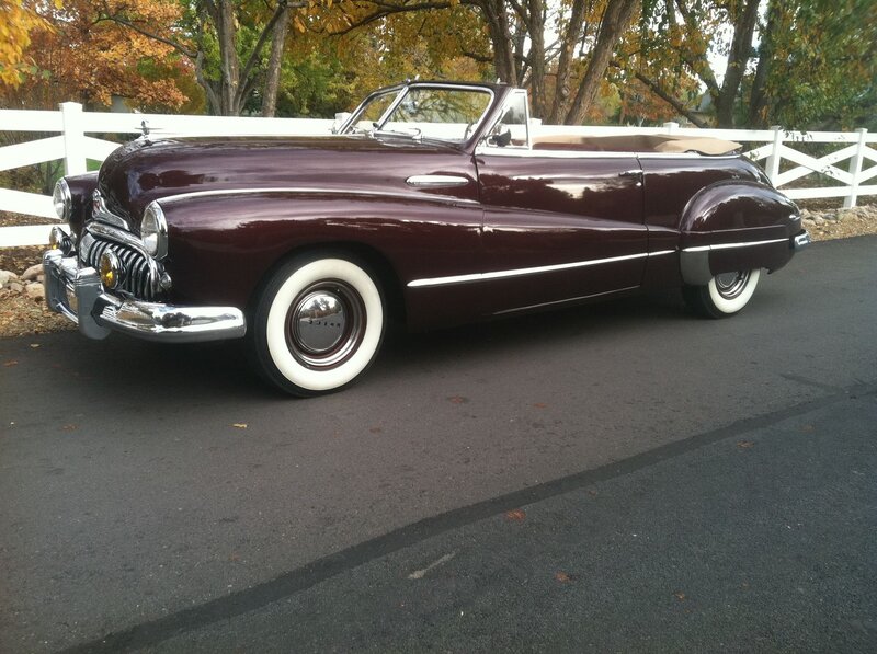 Maroon Convertible Car — Serene, Autumn