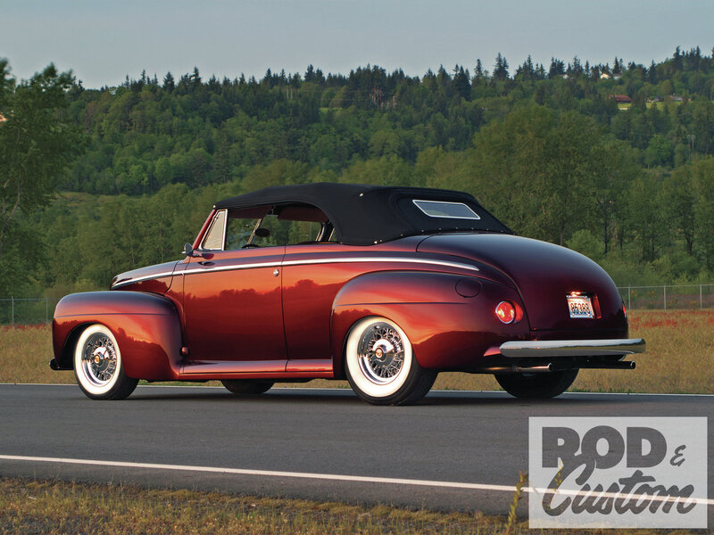 Maroon Convertible Car — Serene, Sunset