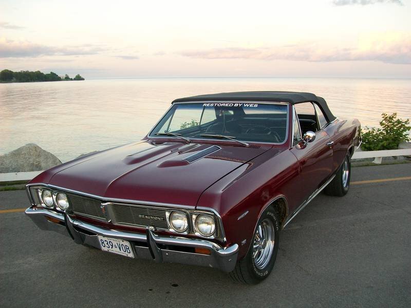Maroon Convertible Car — Serene