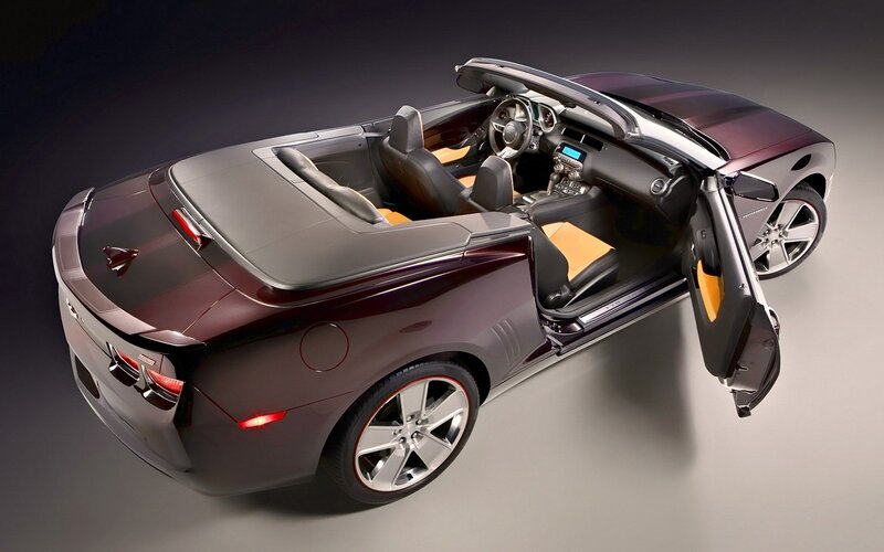 Maroon convertible sports car