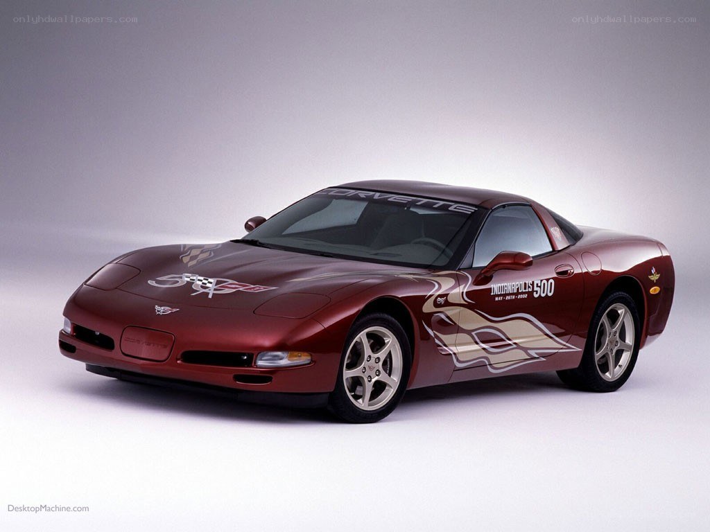 maroon corvette indy 500 car