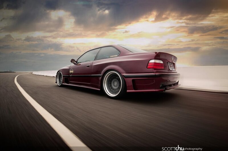 Maroon Coupe on Road