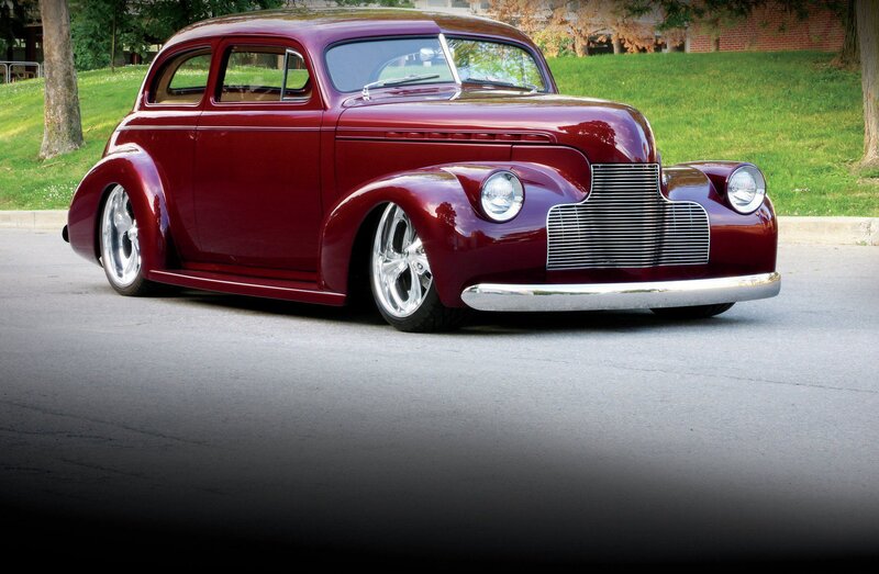 Maroon Custom Car — Calm, Afternoon, Photograph