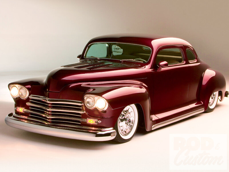 Maroon Custom Car — Dramatic