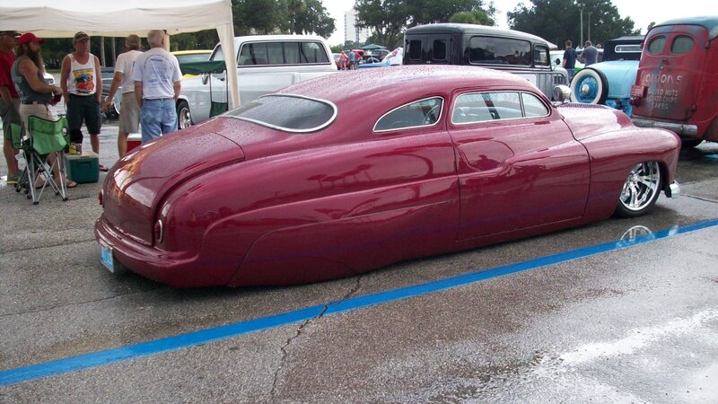 Maroon Custom Car — Outdoor, Afternoon, Photograph