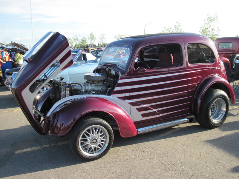 Maroon Custom Car — Outdoor, Afternoon