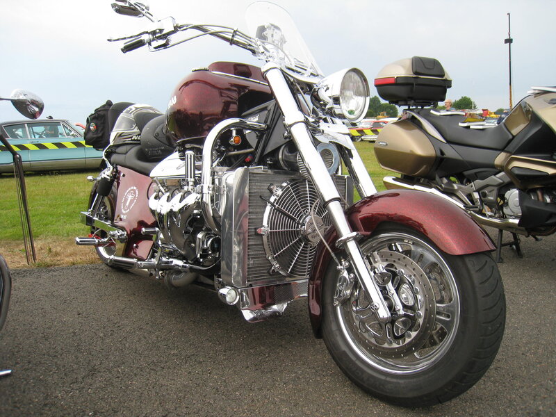 Maroon Custom Motorcycle
