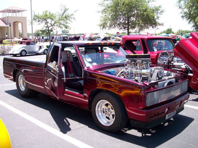 Maroon Custom Pickup Truck — Outdoor