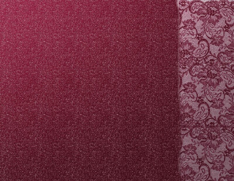 maroon fabric with lace pattern