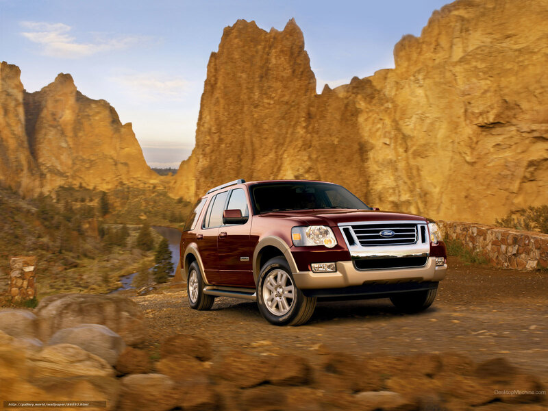 Maroon Ford Explorer — Brown