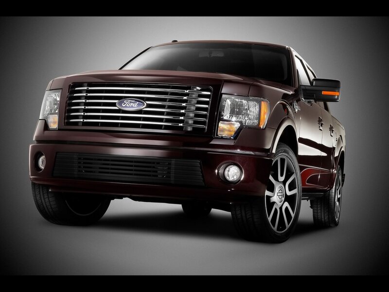 Maroon Ford F-150 pickup truck