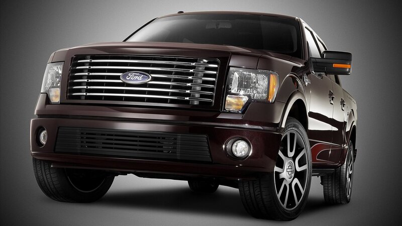 Maroon Ford F-150 pickup truck
