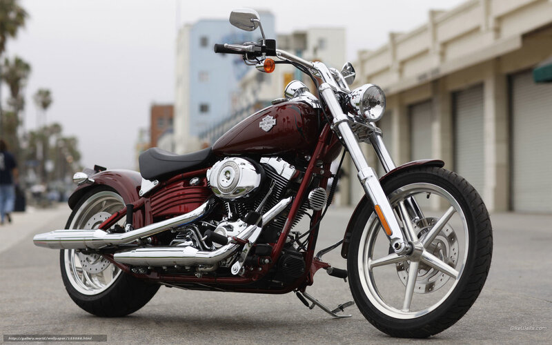 Maroon Harley-Davidson motorcycle