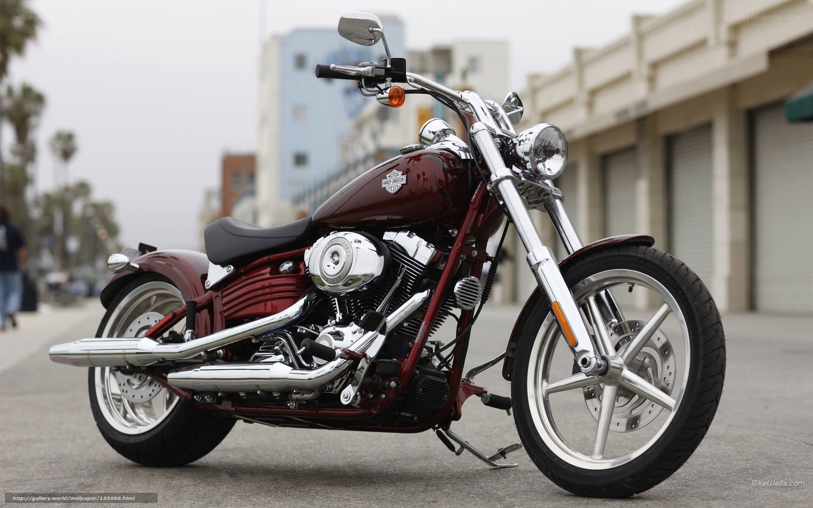 Maroon Harley-Davidson motorcycle