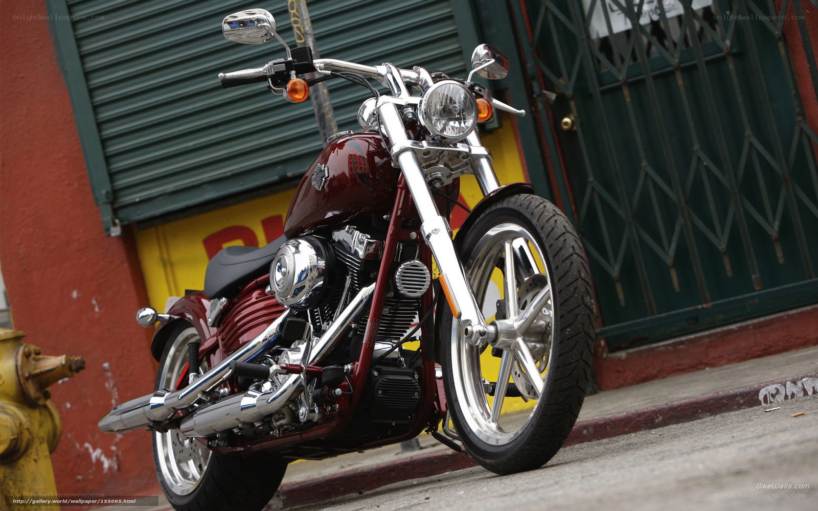 Maroon Harley-Davidson motorcycle