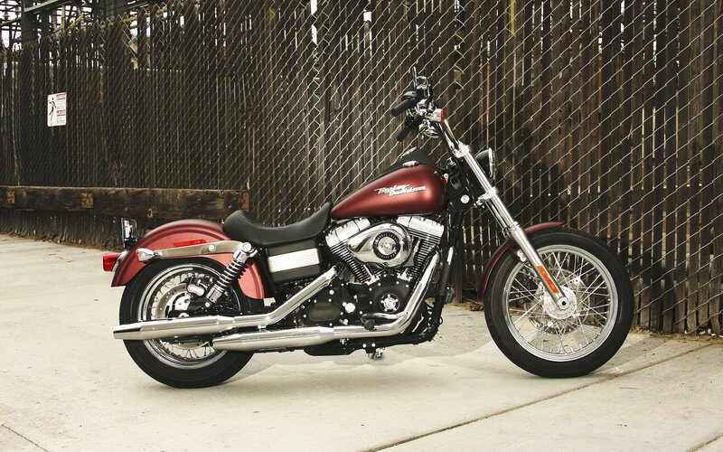 Maroon Harley-Davidson motorcycle
