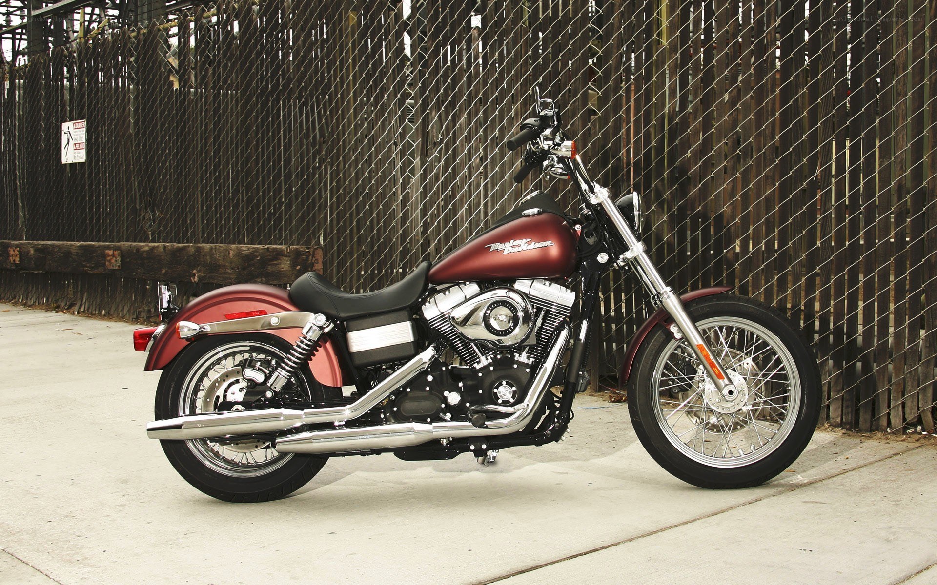 Maroon Harley-Davidson motorcycle