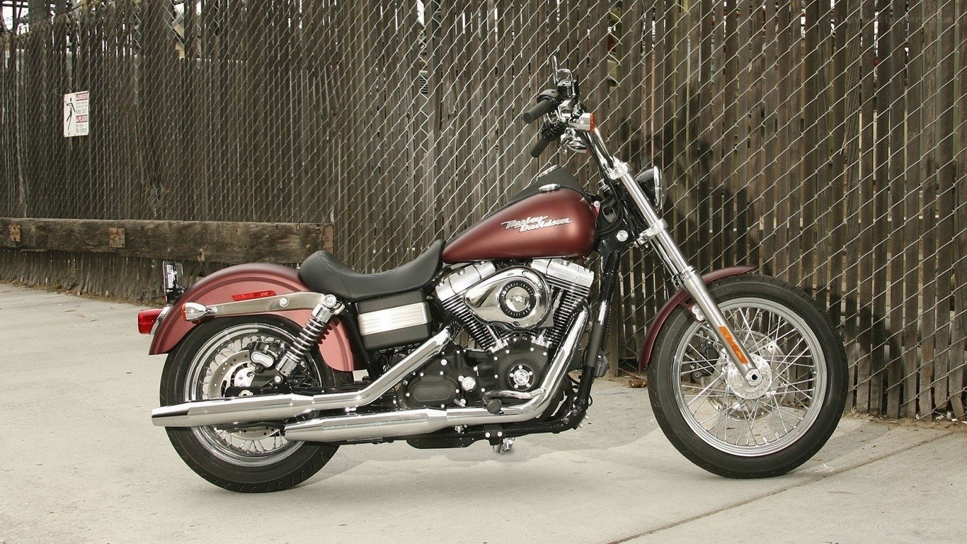Maroon Harley-Davidson motorcycle