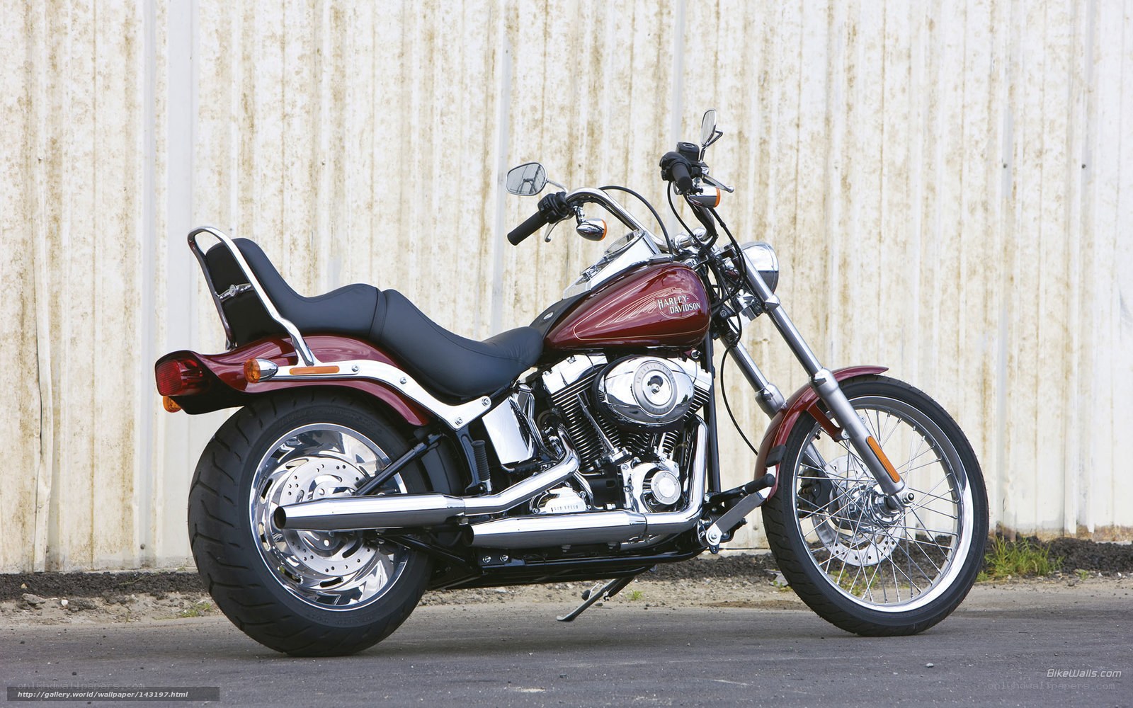 Maroon Harley-Davidson motorcycle