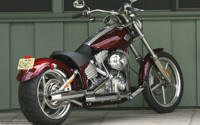 Maroon Harley-davidson Motorcycle — Calm, Photograph