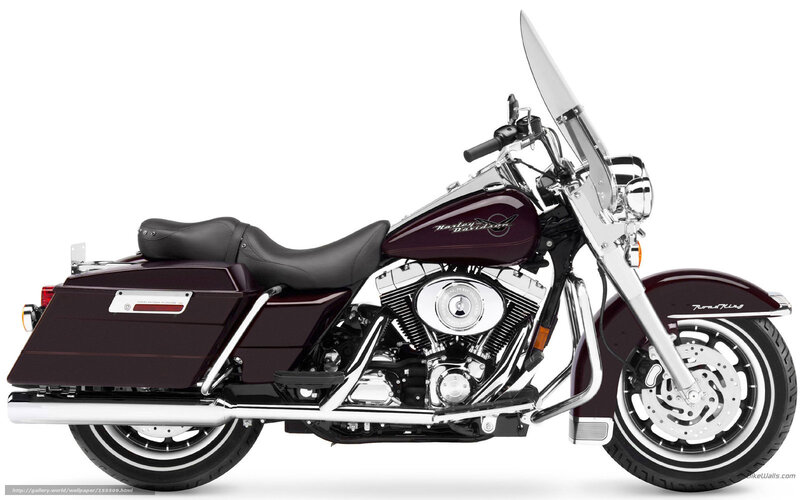 Maroon Harley-davidson Motorcycle — Neutral, Photograph, Saddlebags, Windshield, Chrome Engine