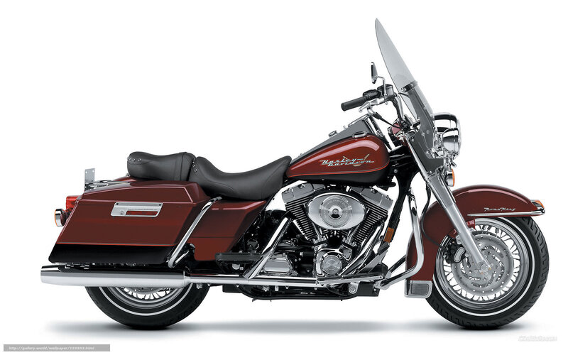 Maroon Harley-davidson Motorcycle — Neutral, Photograph, Saddlebags, Windshield