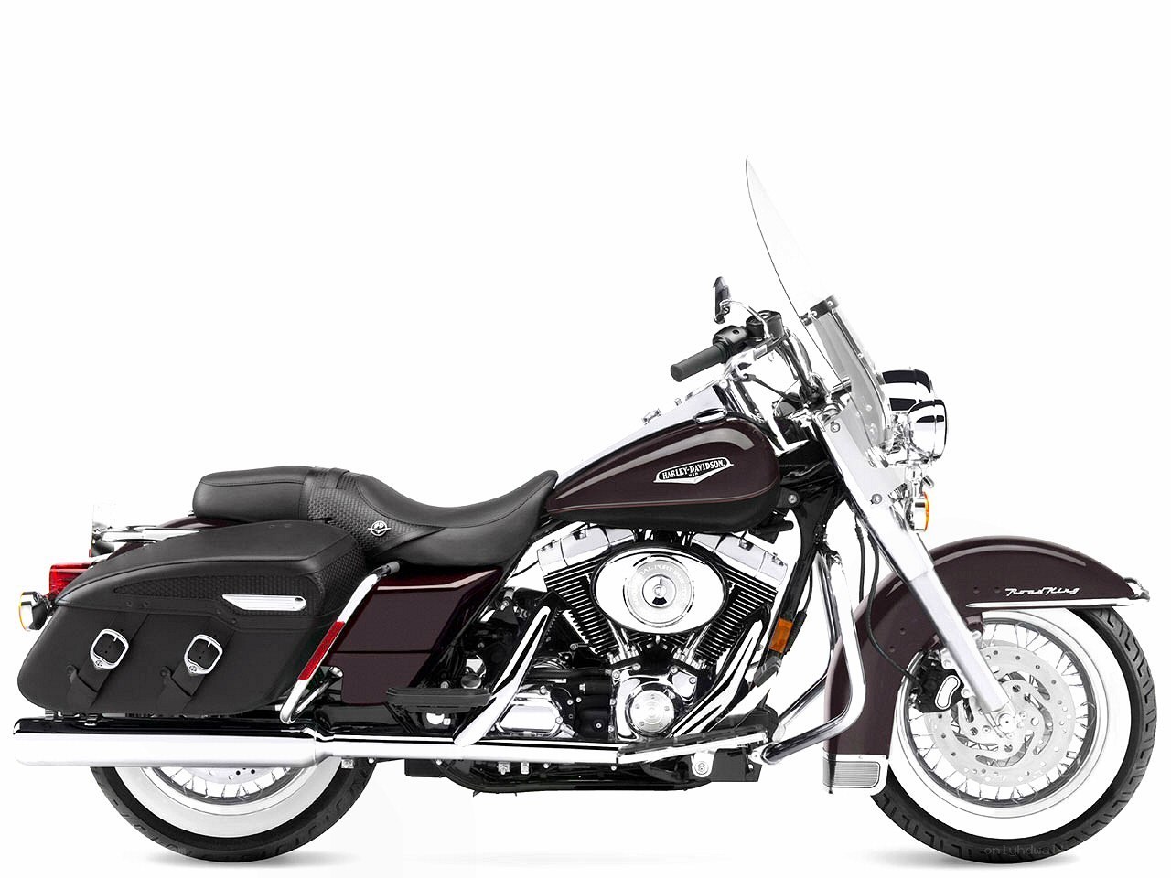 Maroon Harley-Davidson touring motorcycle