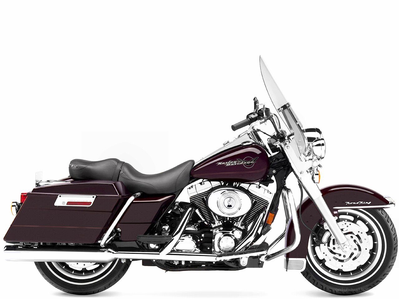 Maroon Harley-Davidson Touring Motorcycle